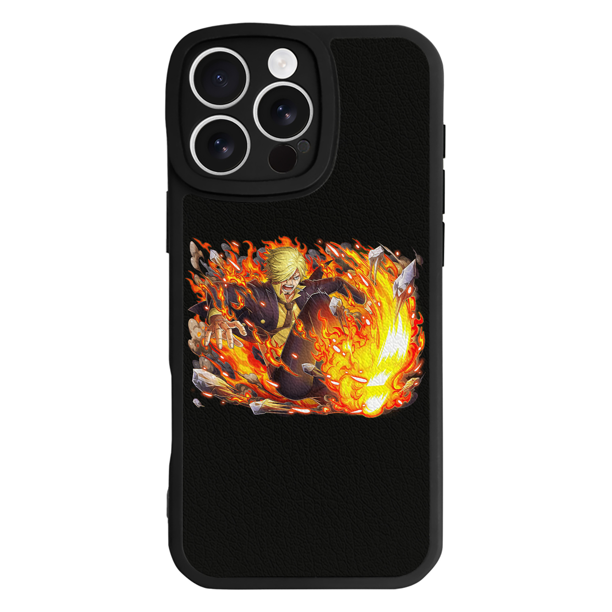 （画像用） ワンピース サンジ ONE PIECE Sanji 【iPhone 16シリーズ対応】シリコンスマホケース（レザー調） 材質：シリコン